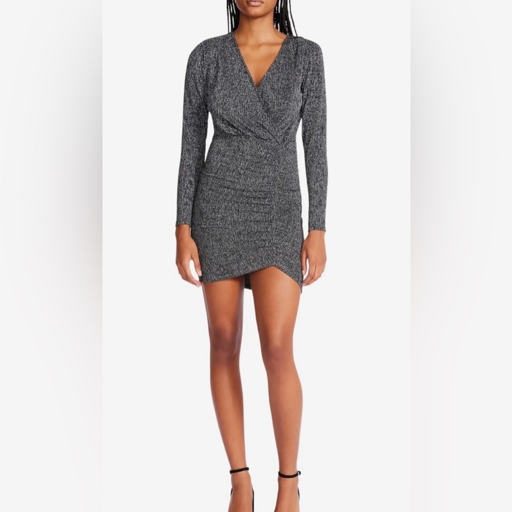 Betsey Johnson Metallic Ruched VNeck Dress - NWT